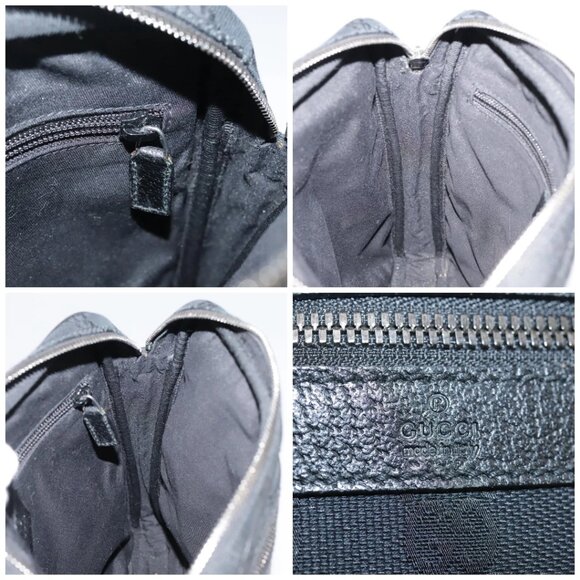 GUCCI GG Canvas Shoulder Bag Black Silver - Picture 14 of 15